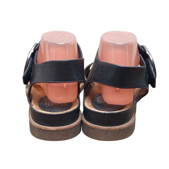 Sofft Bali Women's 10 M Black Silver Leather Wedge Slingback Sandals (HF27) - Picture 4 of 8